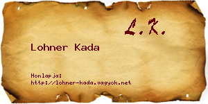 Lohner Kada névjegykártya